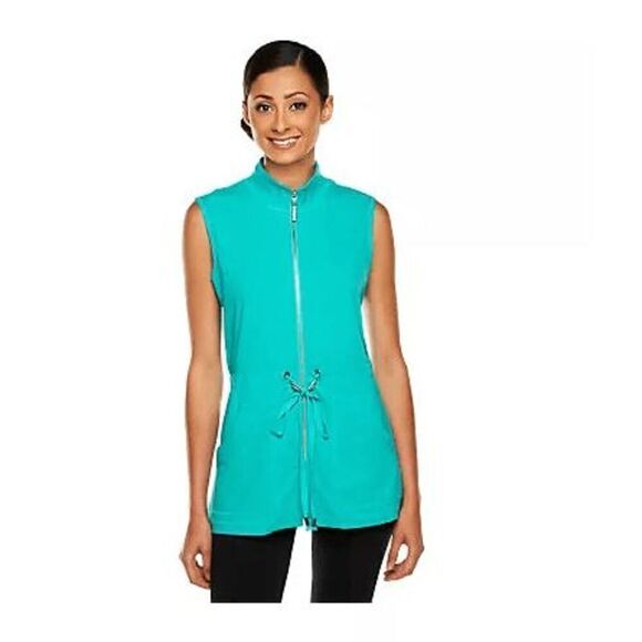 Susan Graver Womens 3X Weekend French Terry Zip Front Vest Intense Iris NWT‎ - Picture 6 of 8